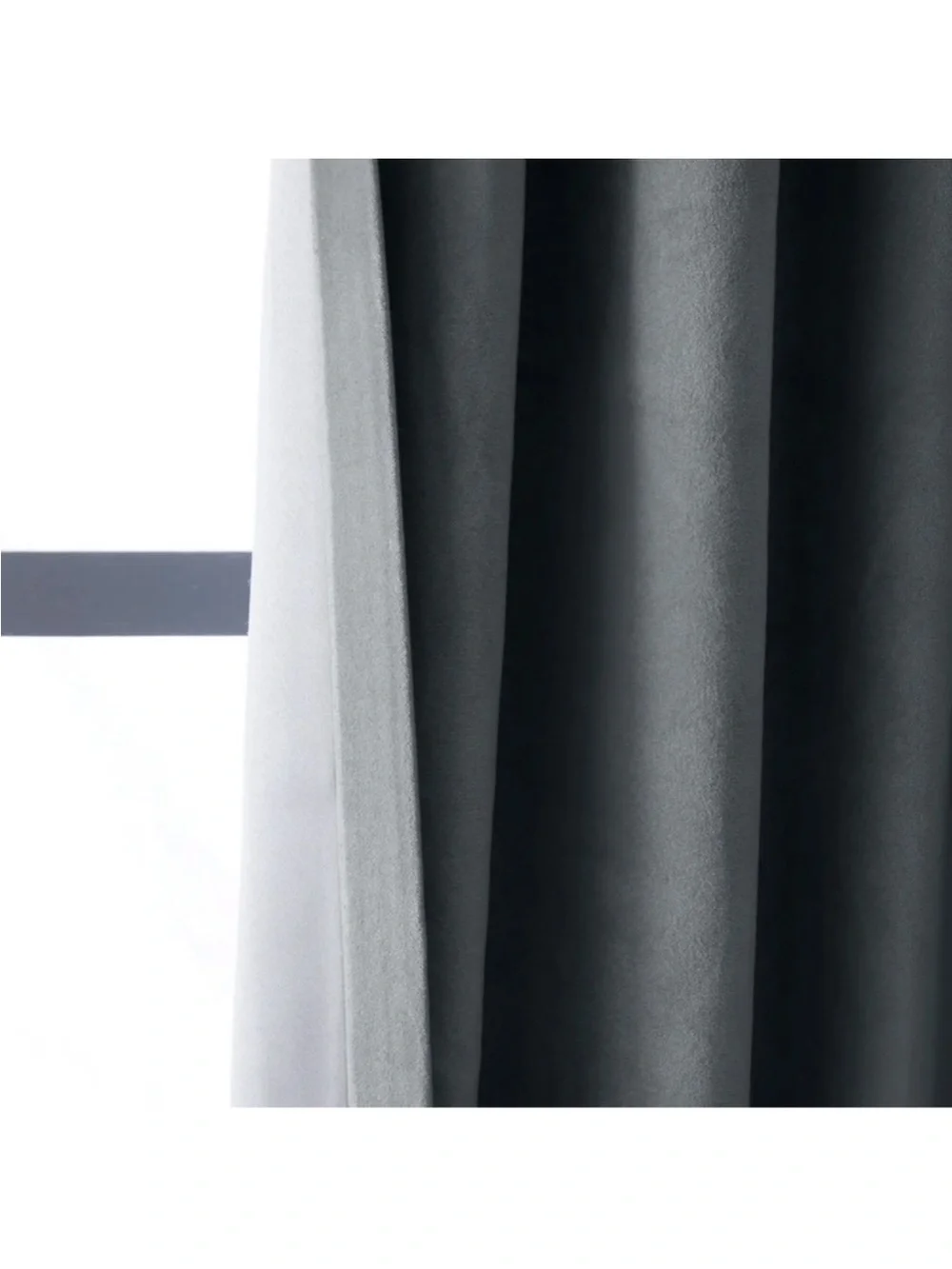 Gray Velvet Blackout Curtains - Unbranded